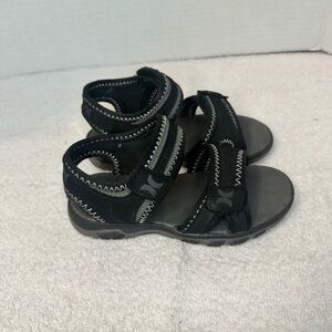 Hurley - Double Strap Adjustable Hook and Loop Black Sandals - Toddler Size 10